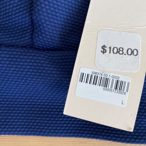 Eberjey Pique Vivian Bikini Top Peacoat Navy Color L - Picture 7 of 12